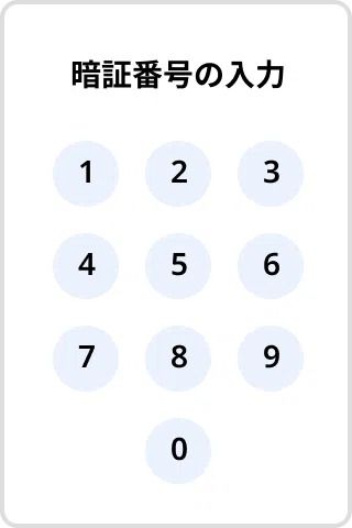 画面/暗証番号の入力